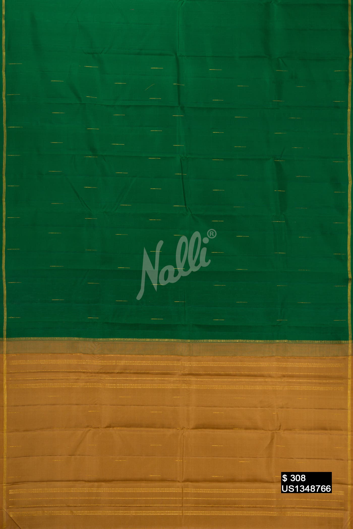 Bottle Green Kanchipuram Silk Saree