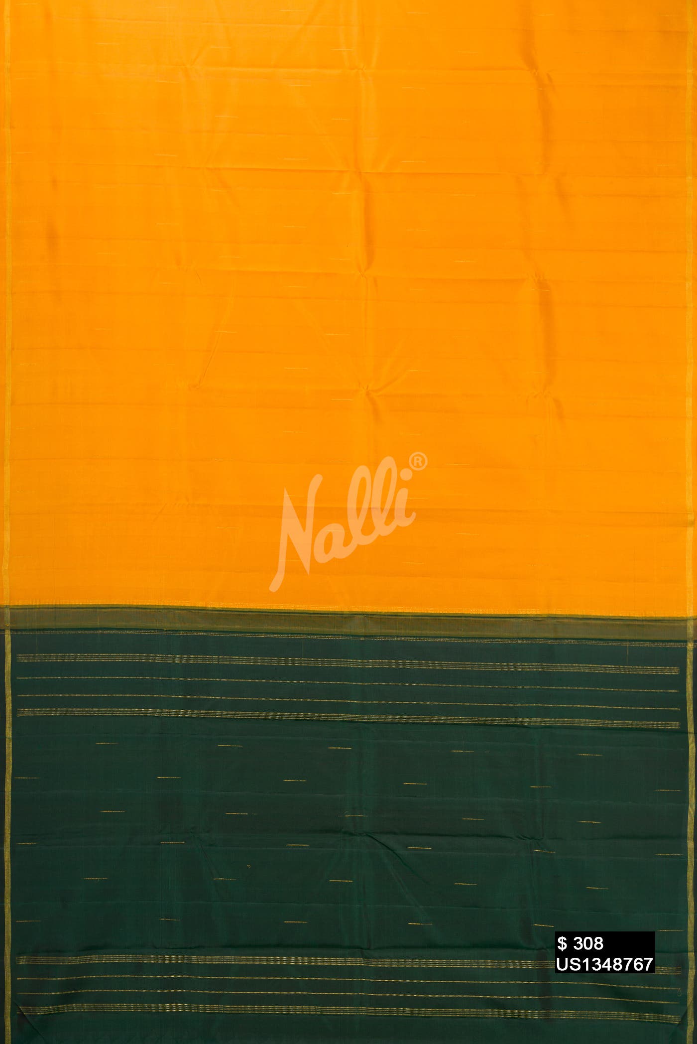 Mustard Kanchipuram Silk Saree