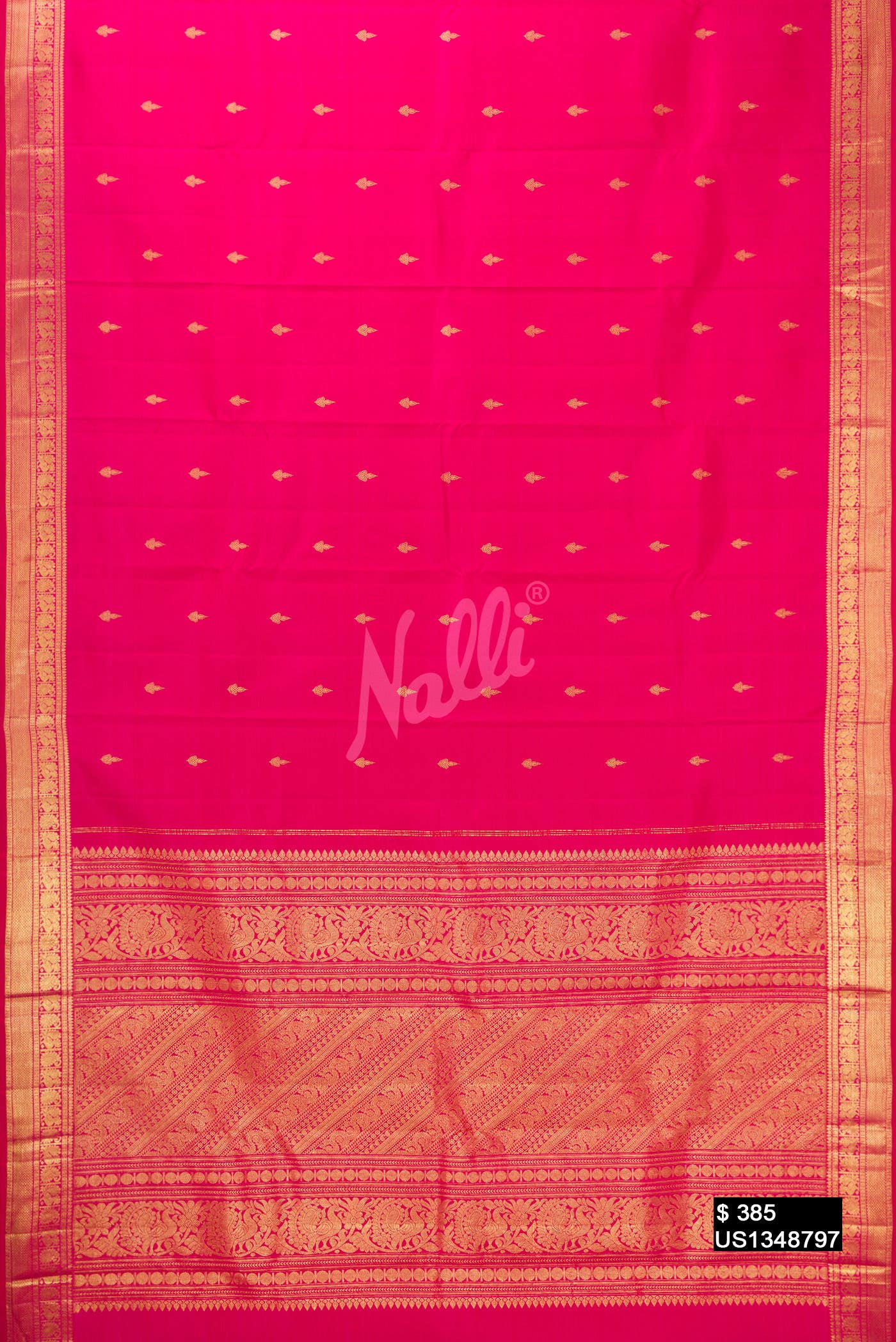 Dark Pink Kanchipuram Silk Saree