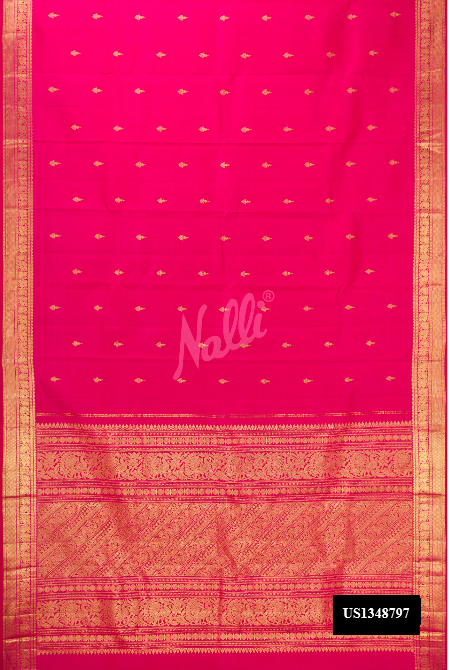 Dark Pink Kanchipuram Silk Saree