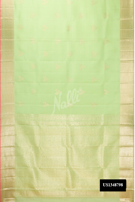 Parrot Green Kanchipuram Silk Saree