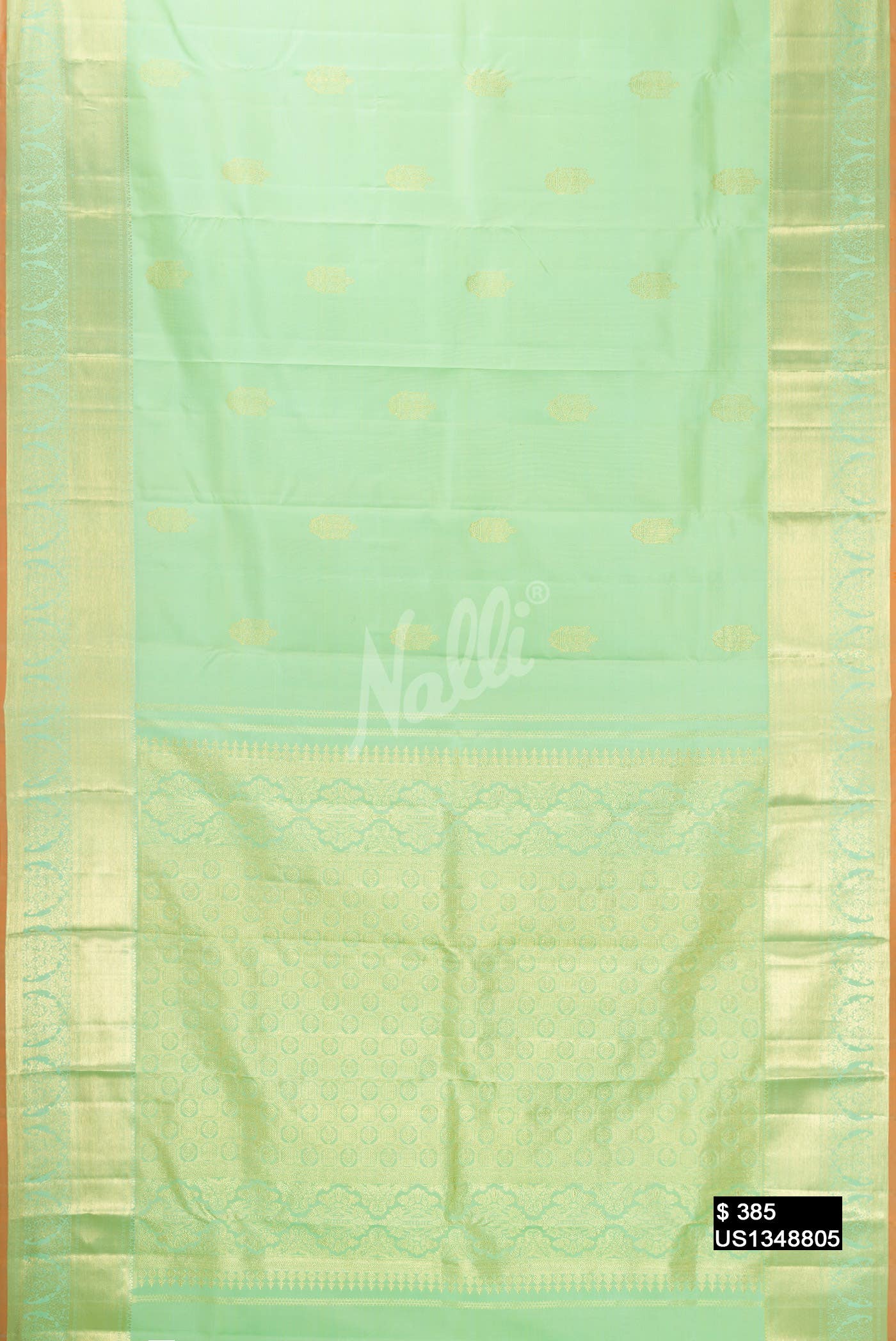 Pista Green Kanchipuram Silk Saree