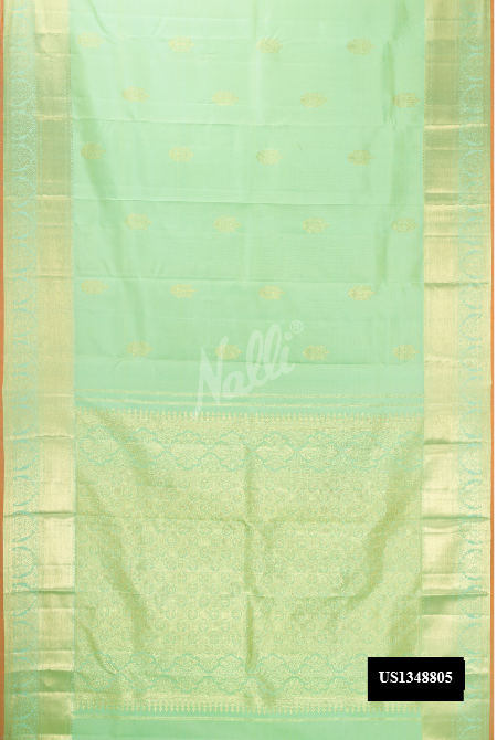 Pista Green Kanchipuram Silk Saree