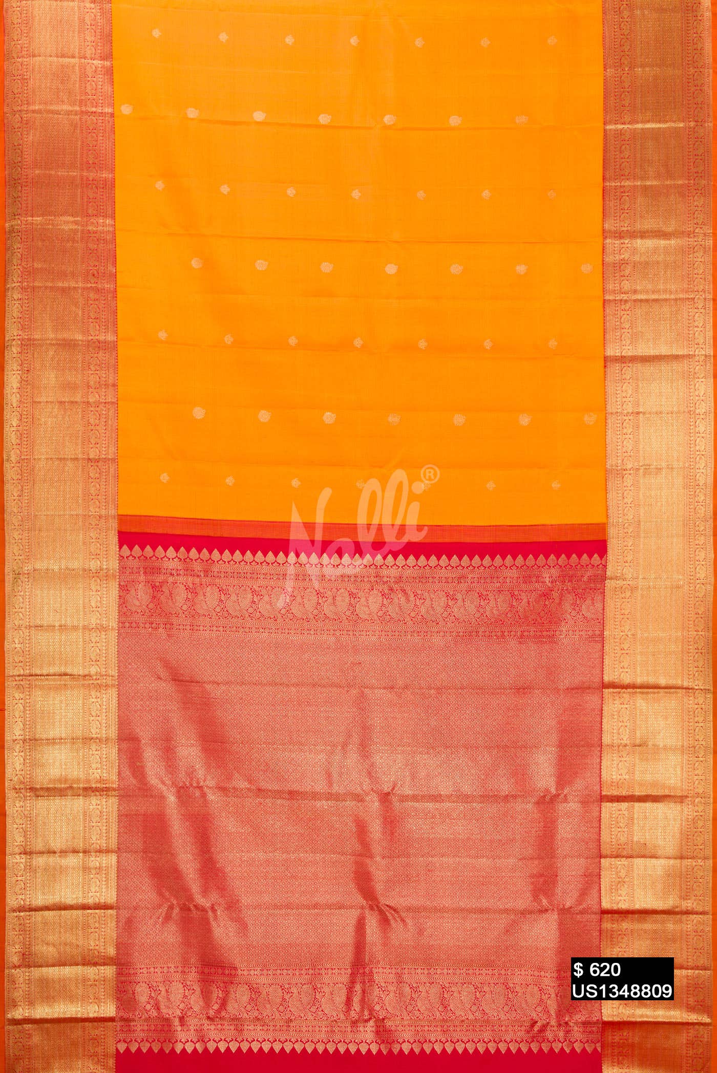 Yellow Kanchipuram Silk Saree