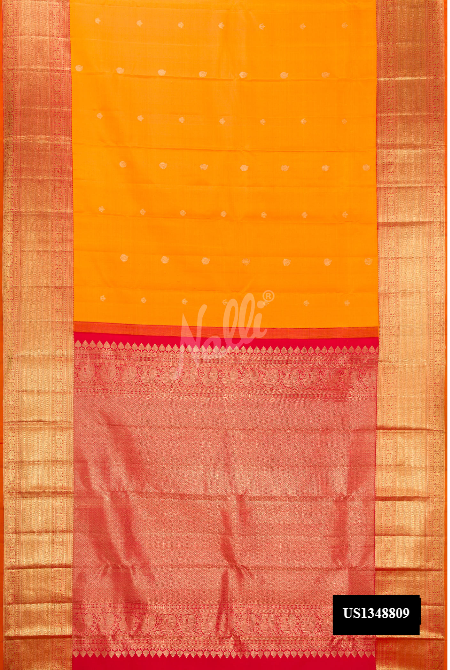 Yellow Kanchipuram Silk Saree