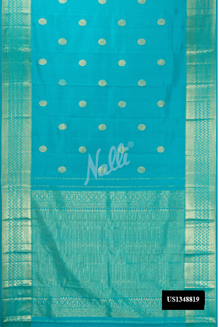 Sky Blue Kanchipuram Silk Saree
