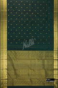 Bottle Green Kanchipuram Silk Saree