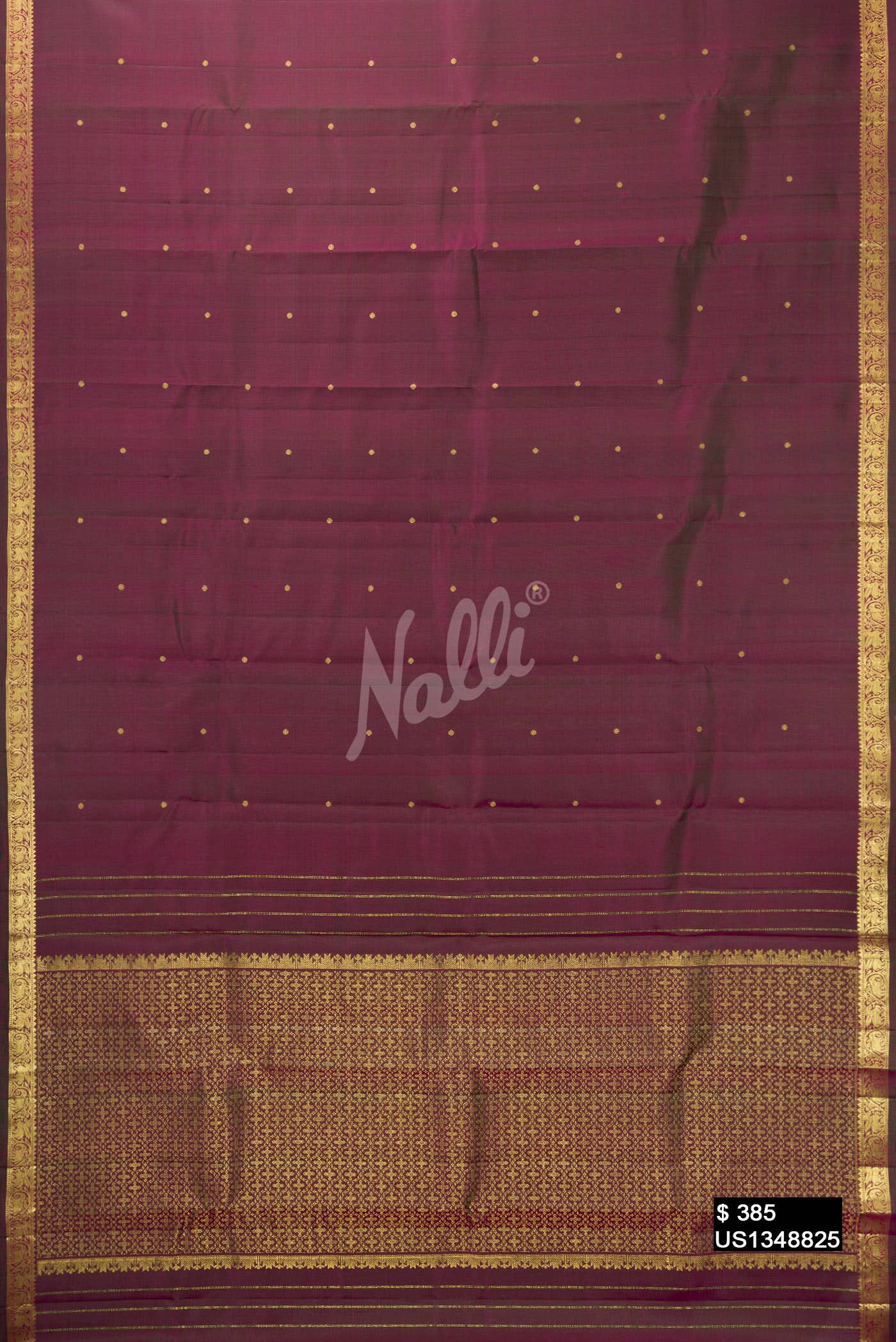 Burgundy Kanchipuram Silk Saree