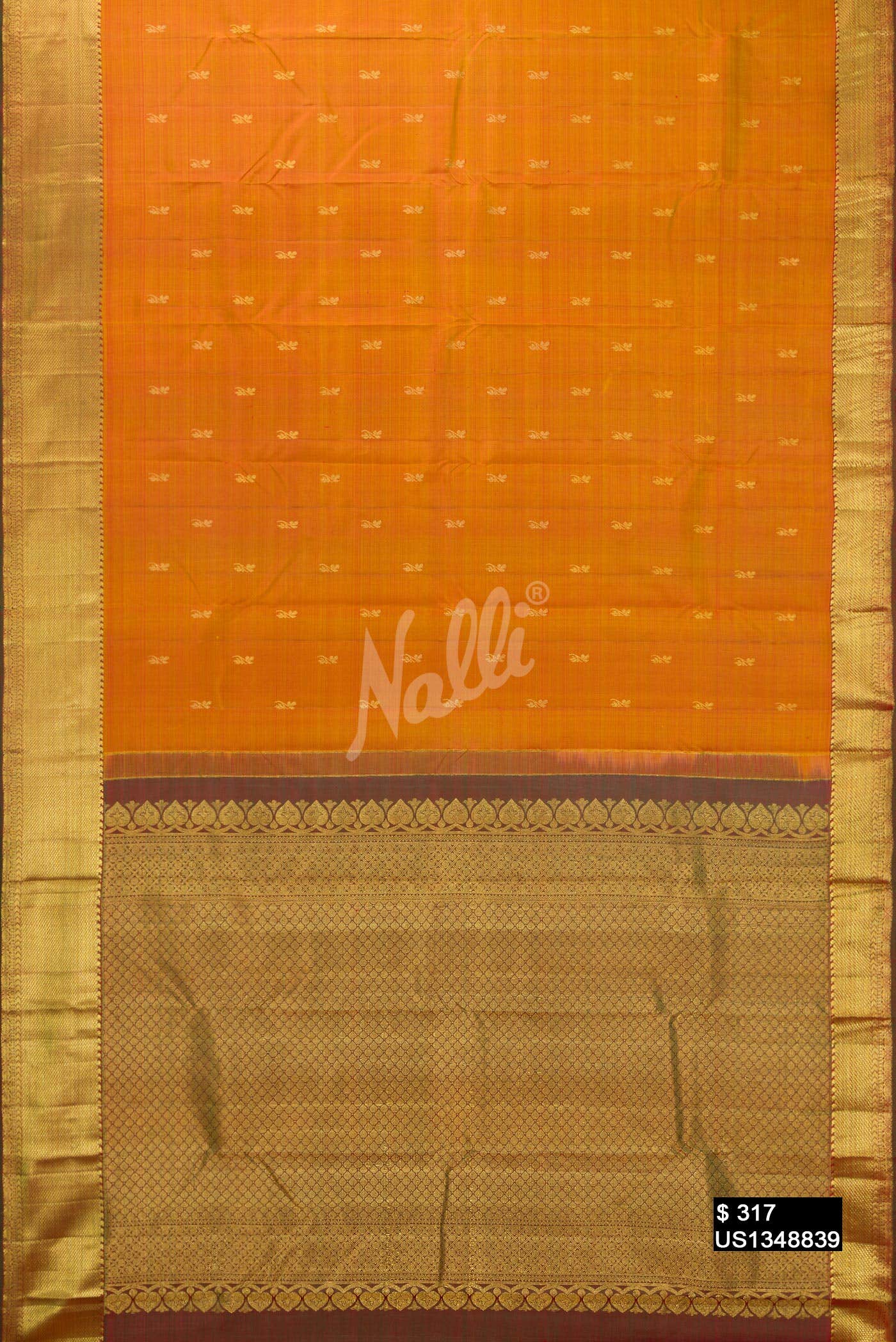 Mustard Kanchipuram Silk Saree