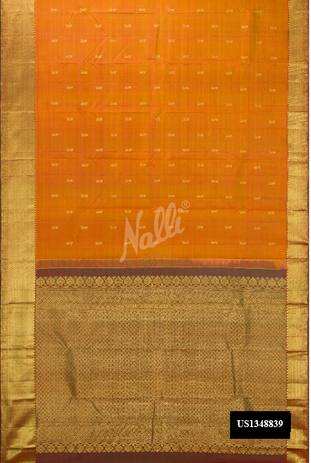 Mustard Kanchipuram Silk Saree