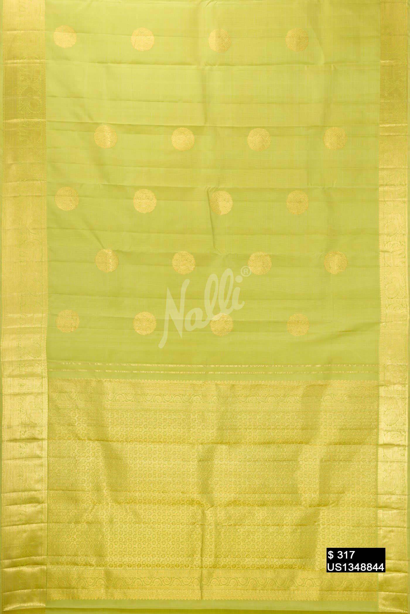 Pista Green Kanchipuram Silk Saree