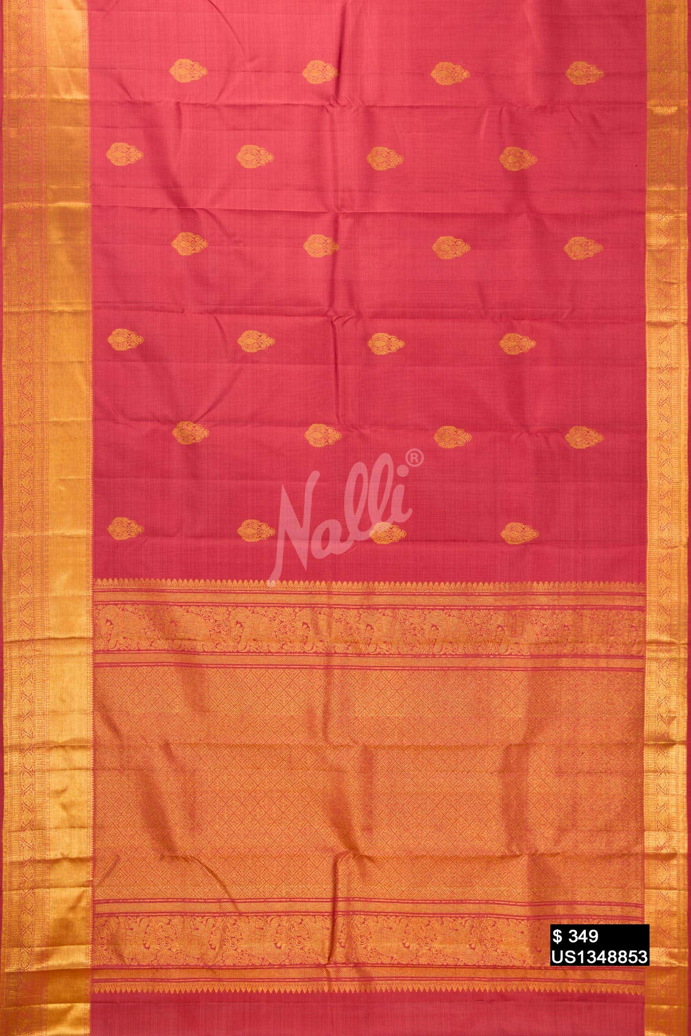 Rose Gold Kanchipuram Silk Saree