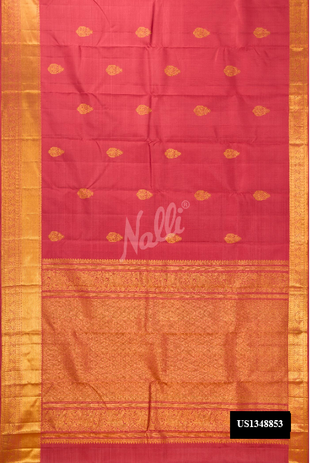 Rose Gold Kanchipuram Silk Saree