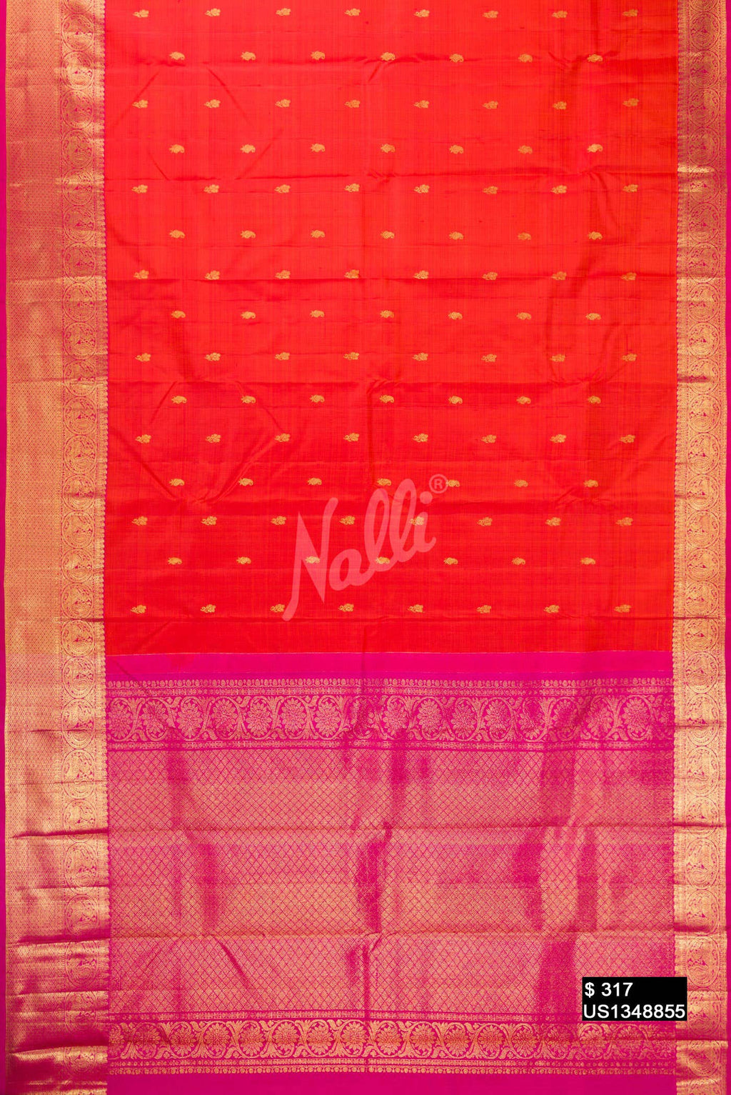 Orange Kanchipuram Silk Saree