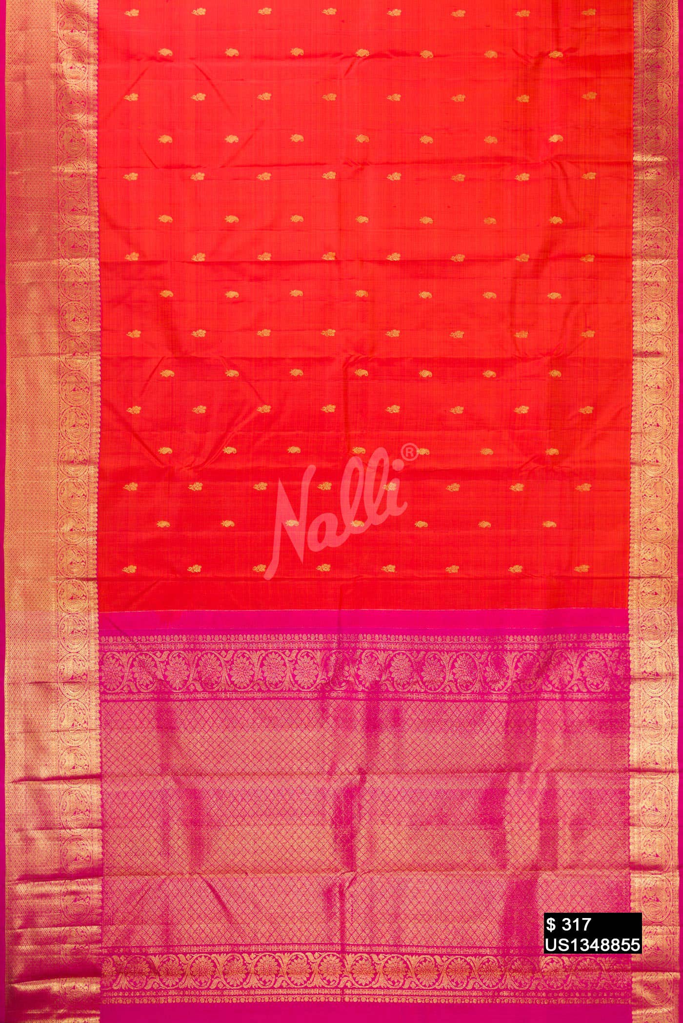 Orange Kanchipuram Silk Saree