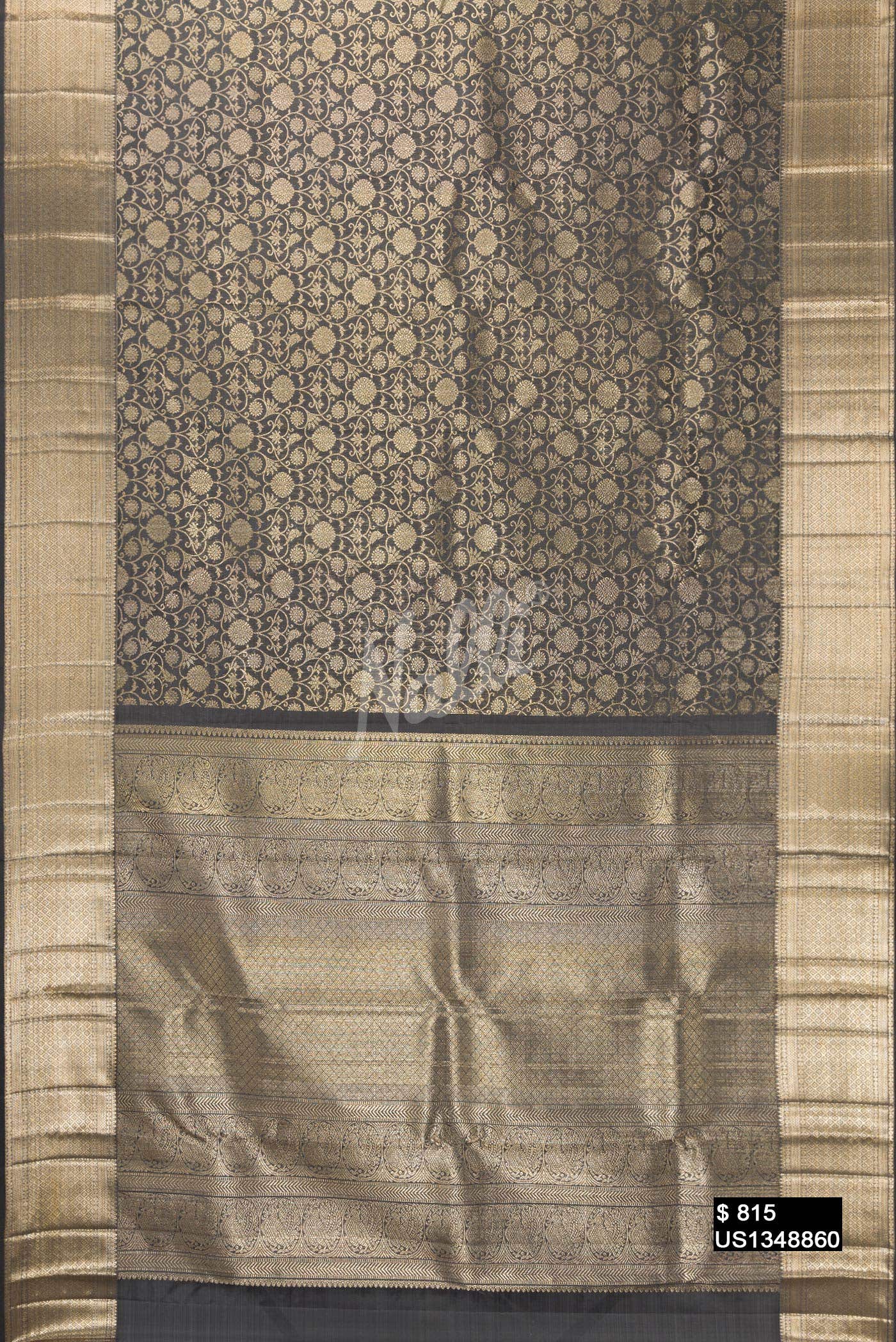 Grey Kanchipuram Silk Saree