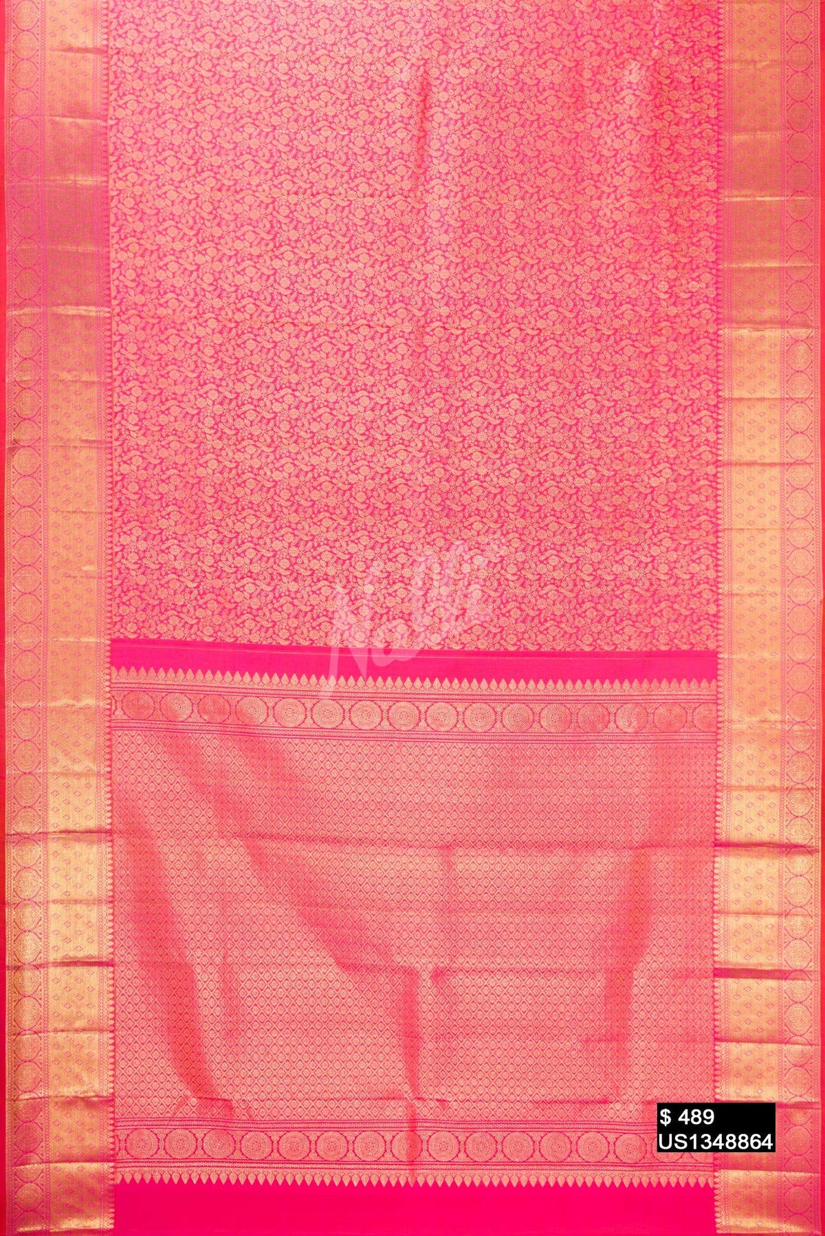 Pink Kanchipuram Silk Saree