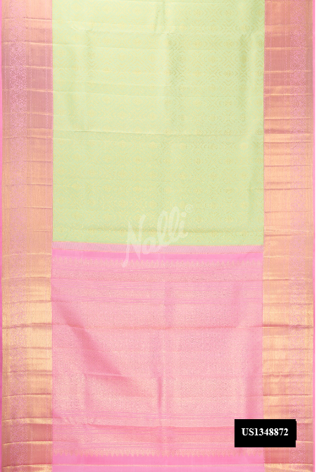 Pista Green Kanchipuram Silk Saree