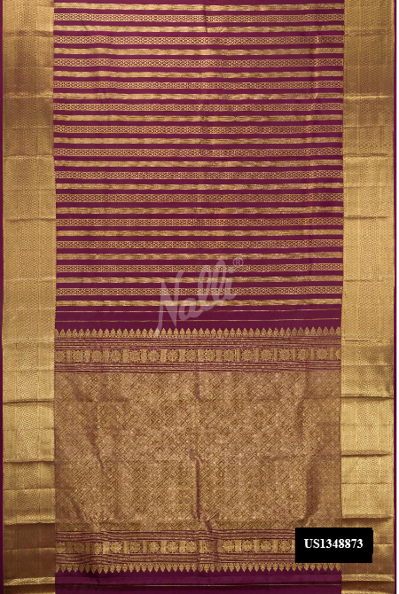 Burgundy Kanchipuram Silk Saree