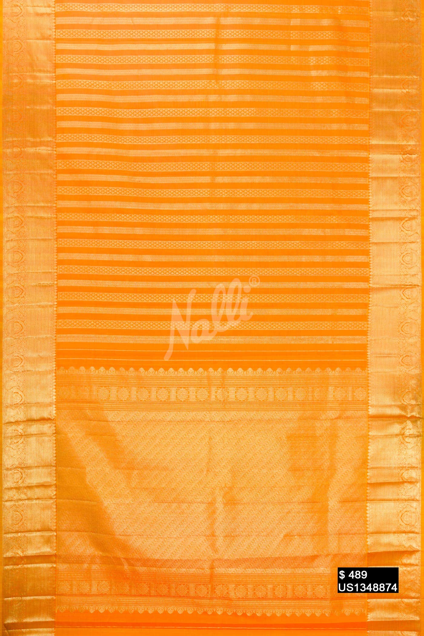 Orange Kanchipuram Silk Saree