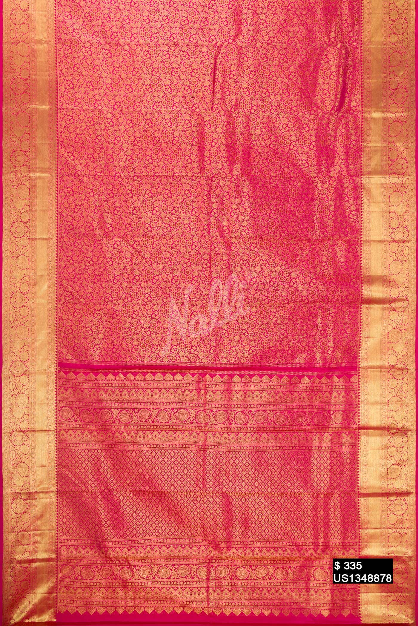 Dark Pink Kanchipuram Silk Saree