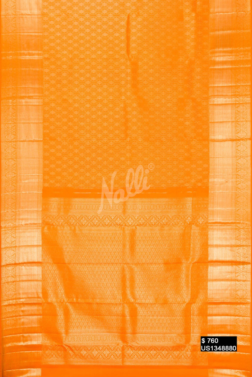 Orange Kanchipuram Silk Saree