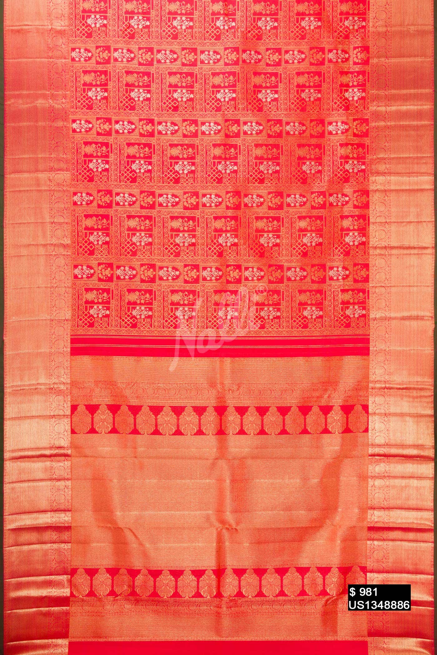 Dark Pink Kanchipuram Silk Saree