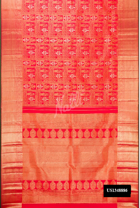 Dark Pink Kanchipuram Silk Saree