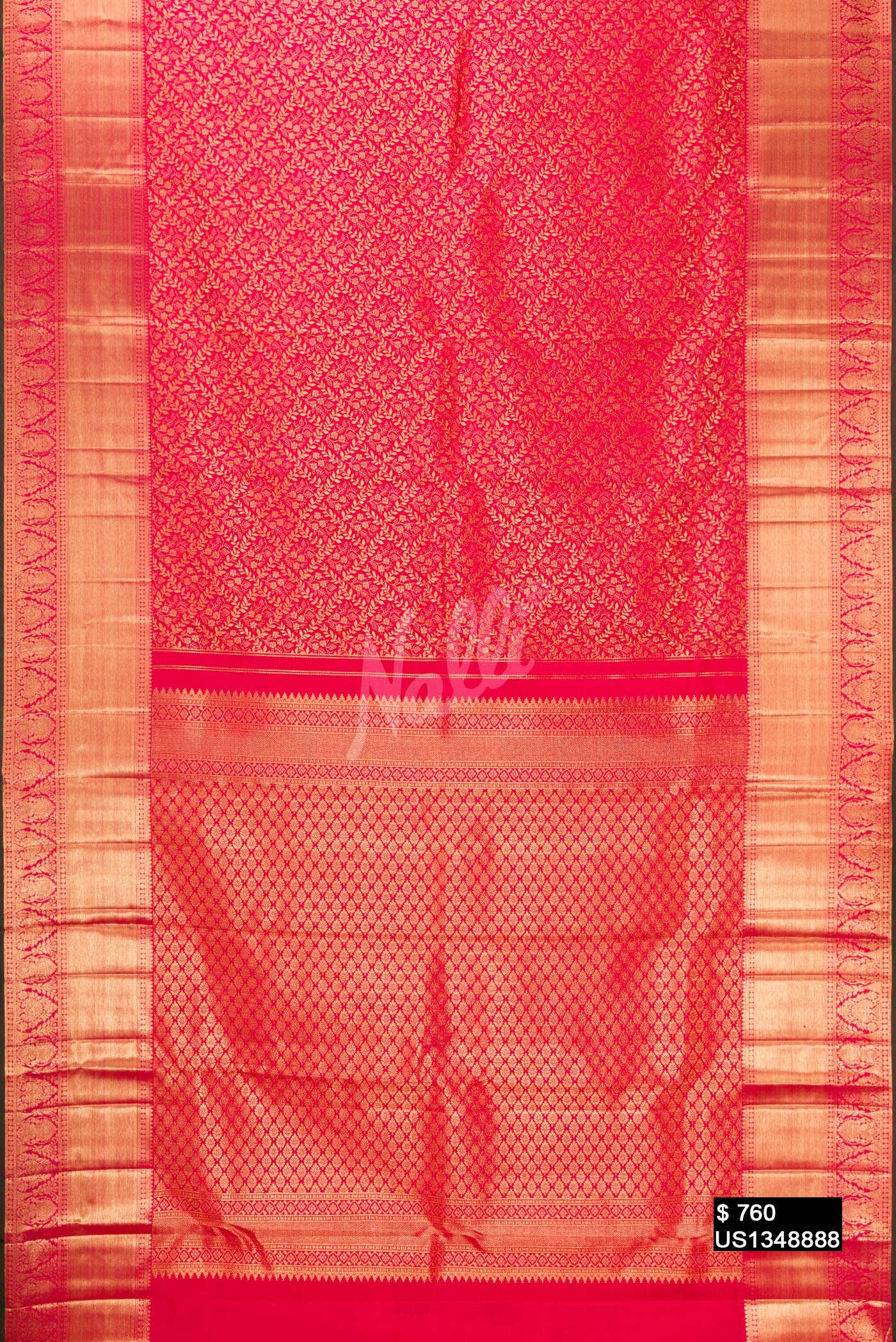 Dark Pink Kanchipuram Silk Saree