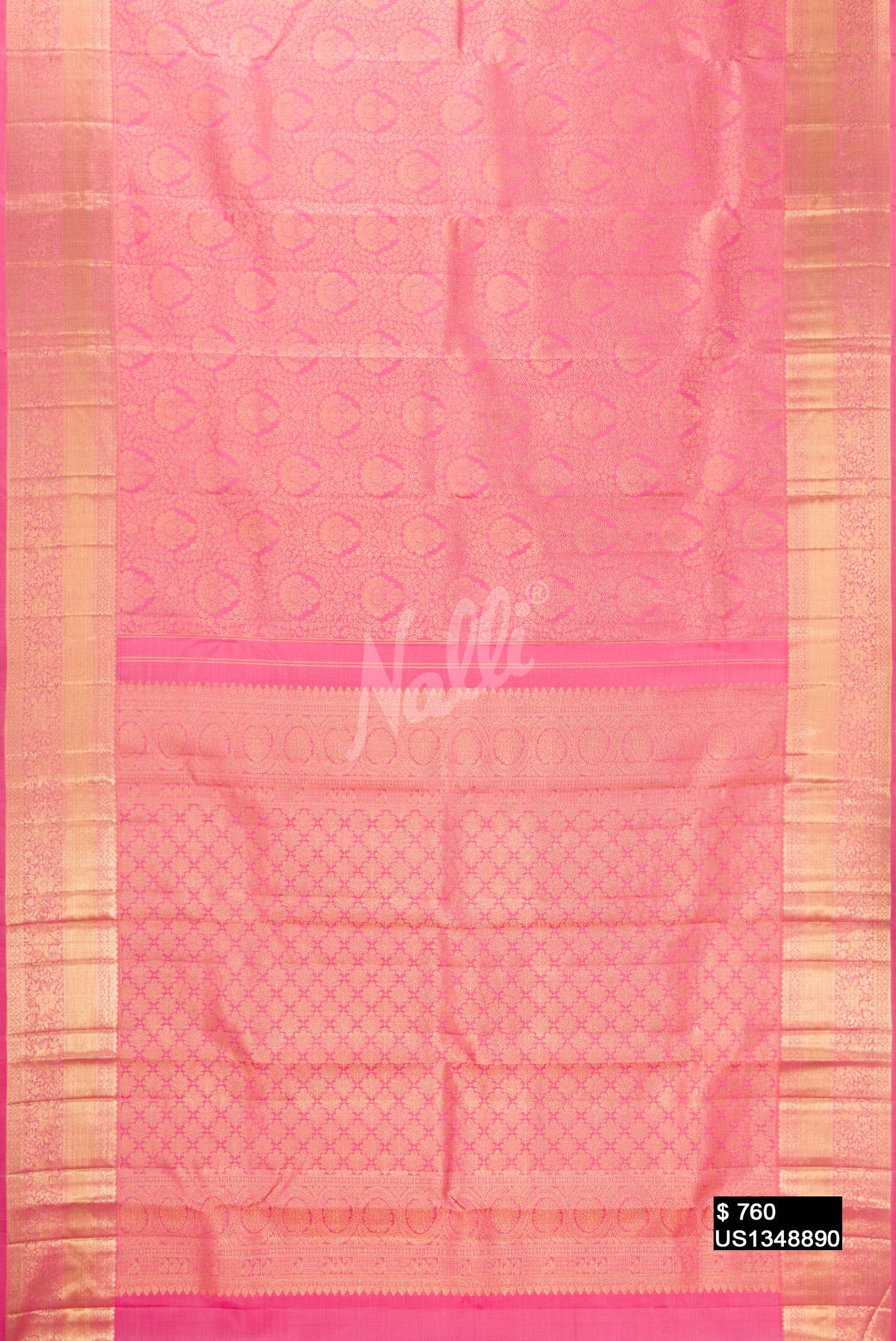Pink Kanchipuram Silk Saree