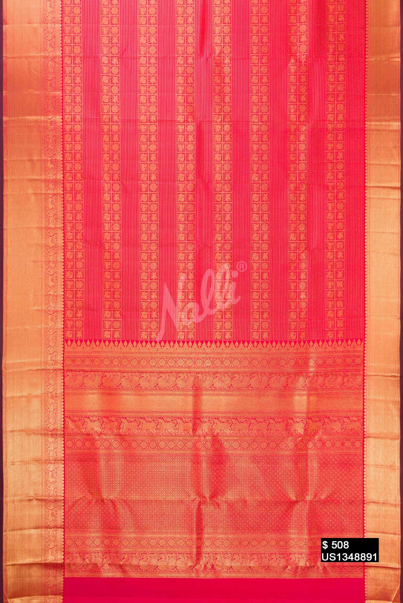 Dark Pink Kanchipuram Silk Saree