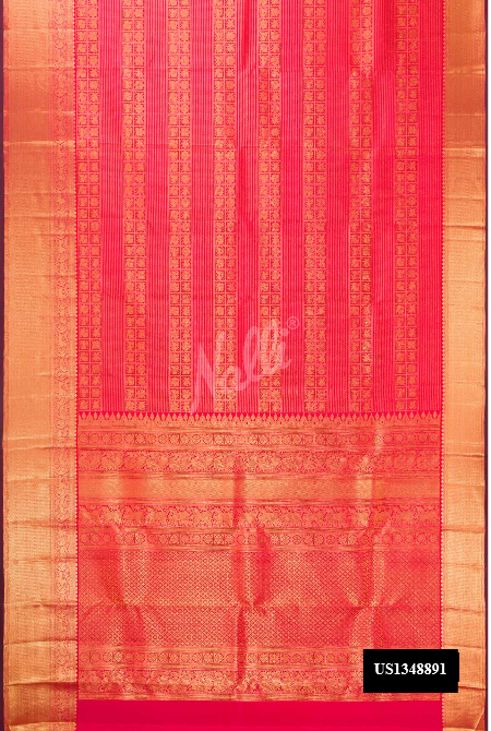 Dark Pink Kanchipuram Silk Saree