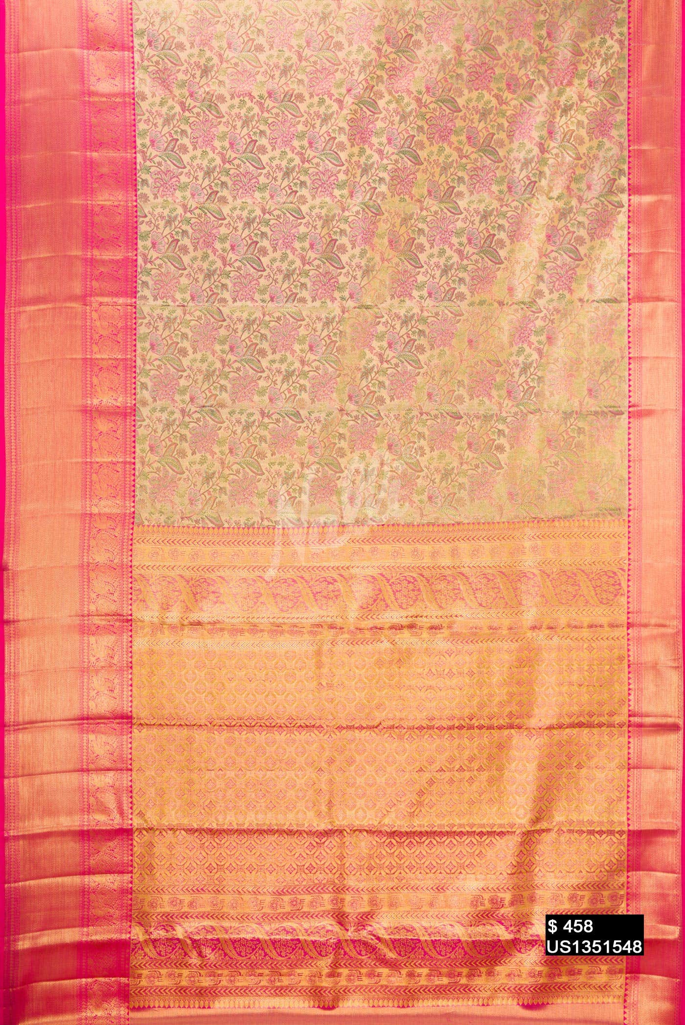 Pink Kanchipuram Tissue Silk Saree