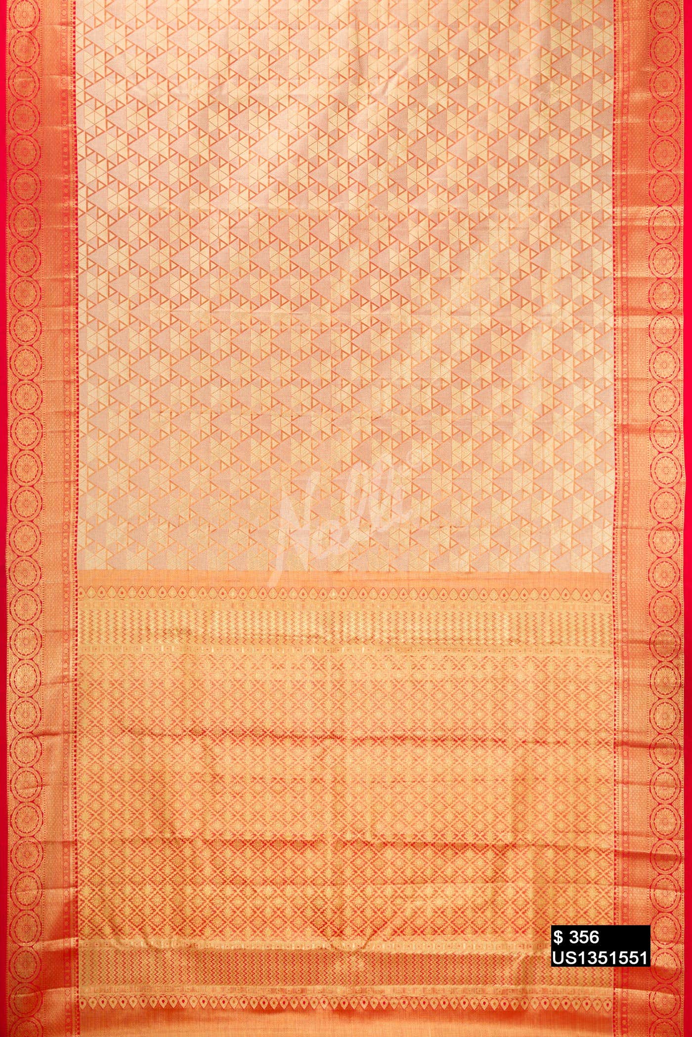 Golden Peach Kanchipuram Tissue Silk Saree