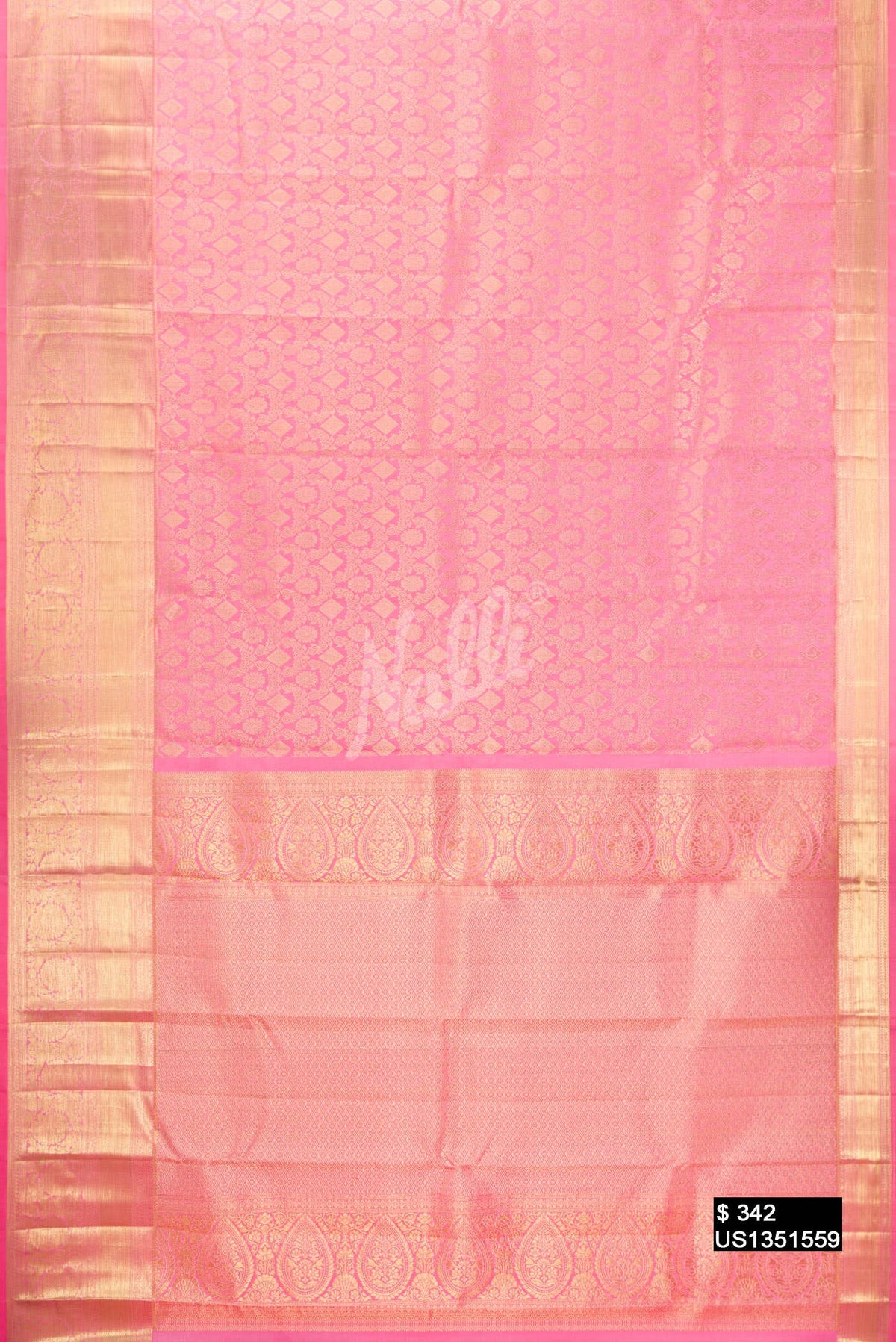 Pink Kanchipuram Silk Saree
