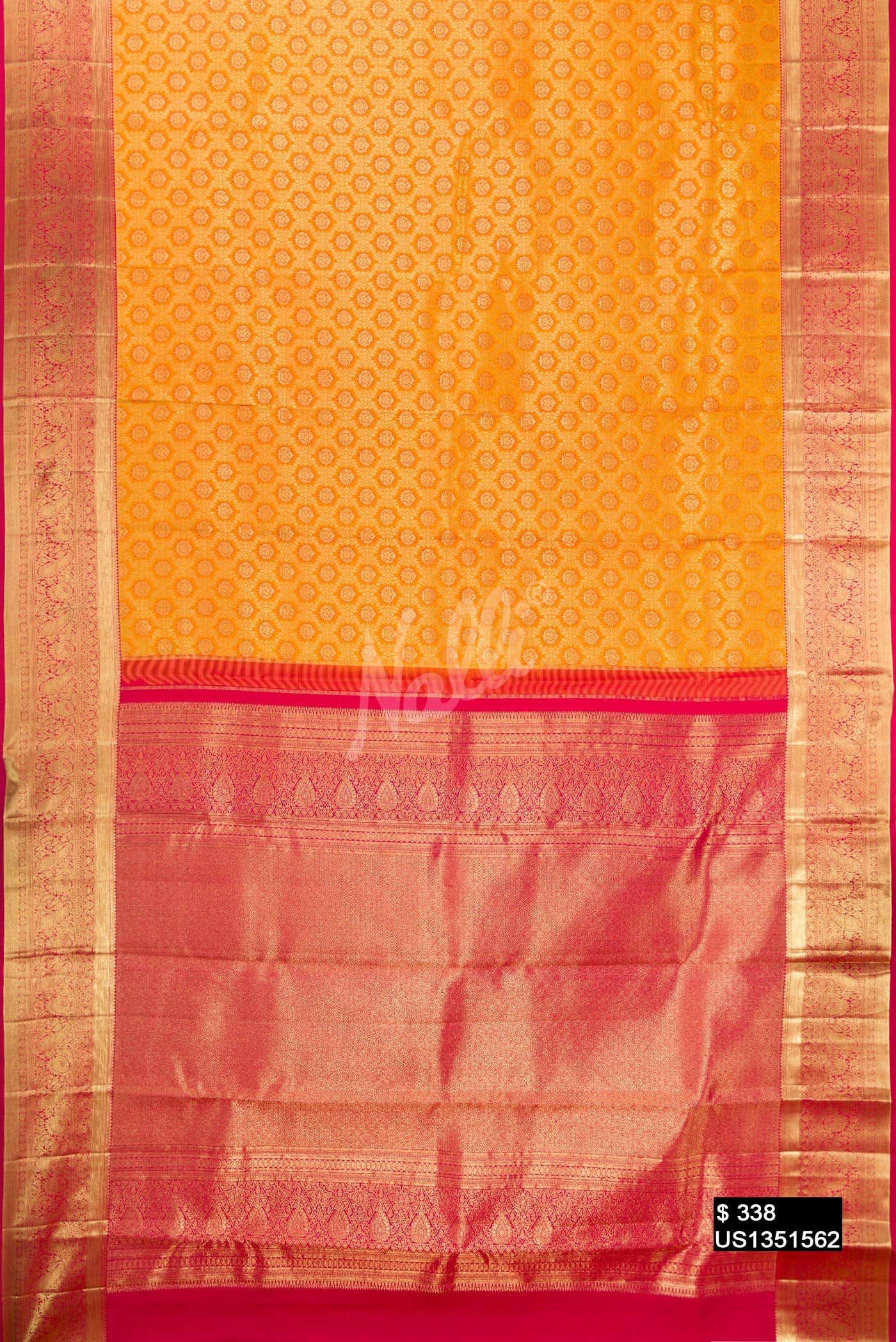 Mustard Kanchipuram Silk Saree
