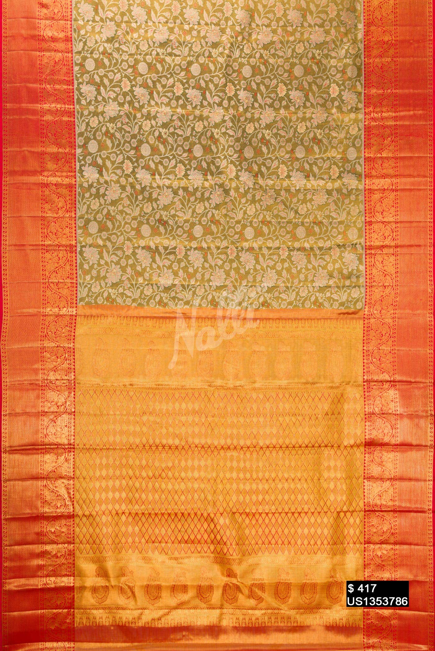 Green Kanchipuram Tissue Silk Saree