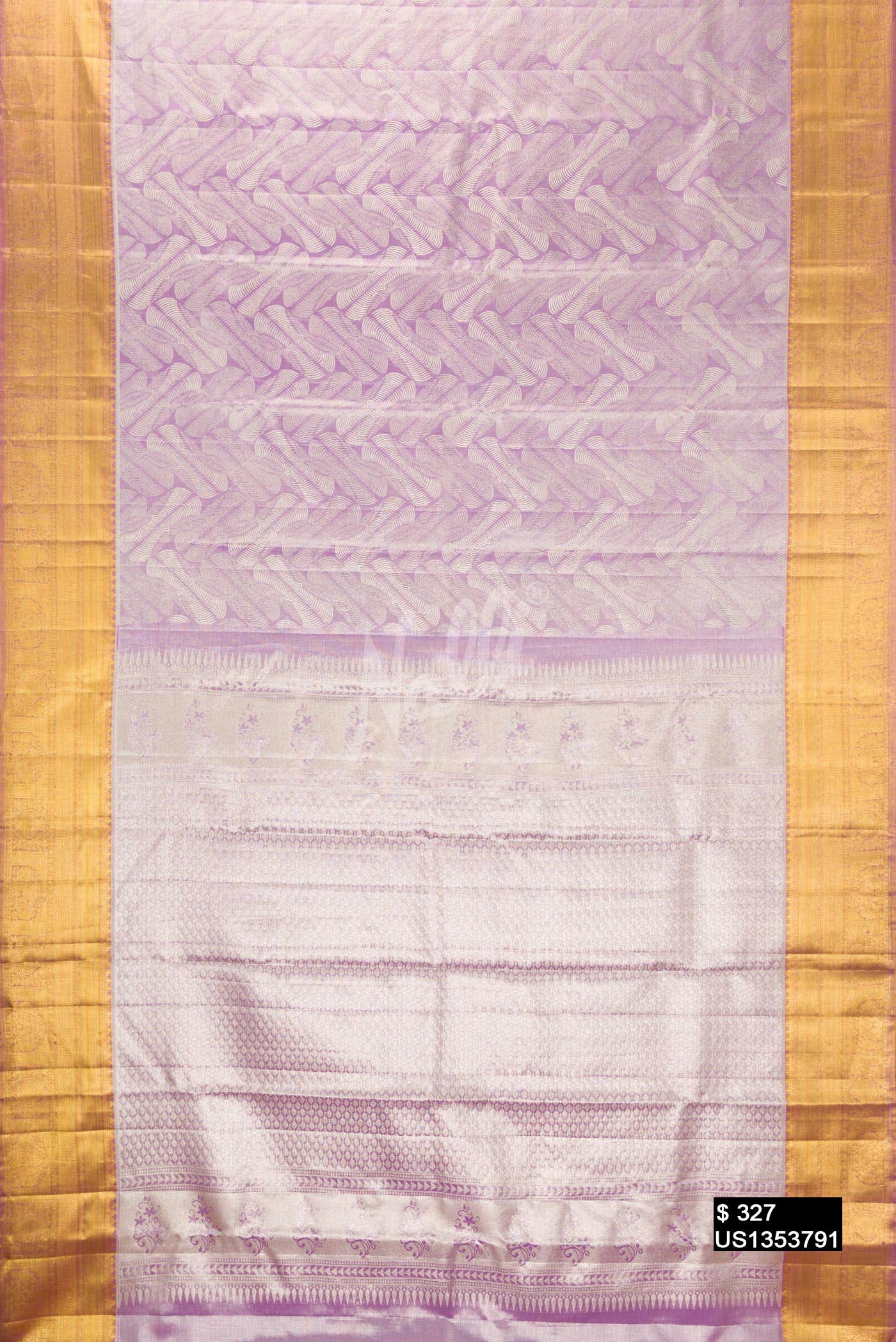Lavender Kanchipuram Tissue Silk Saree
