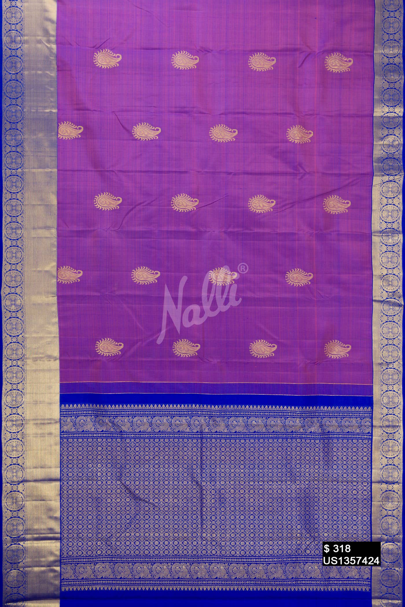Purple Kanchipuram Silk Saree