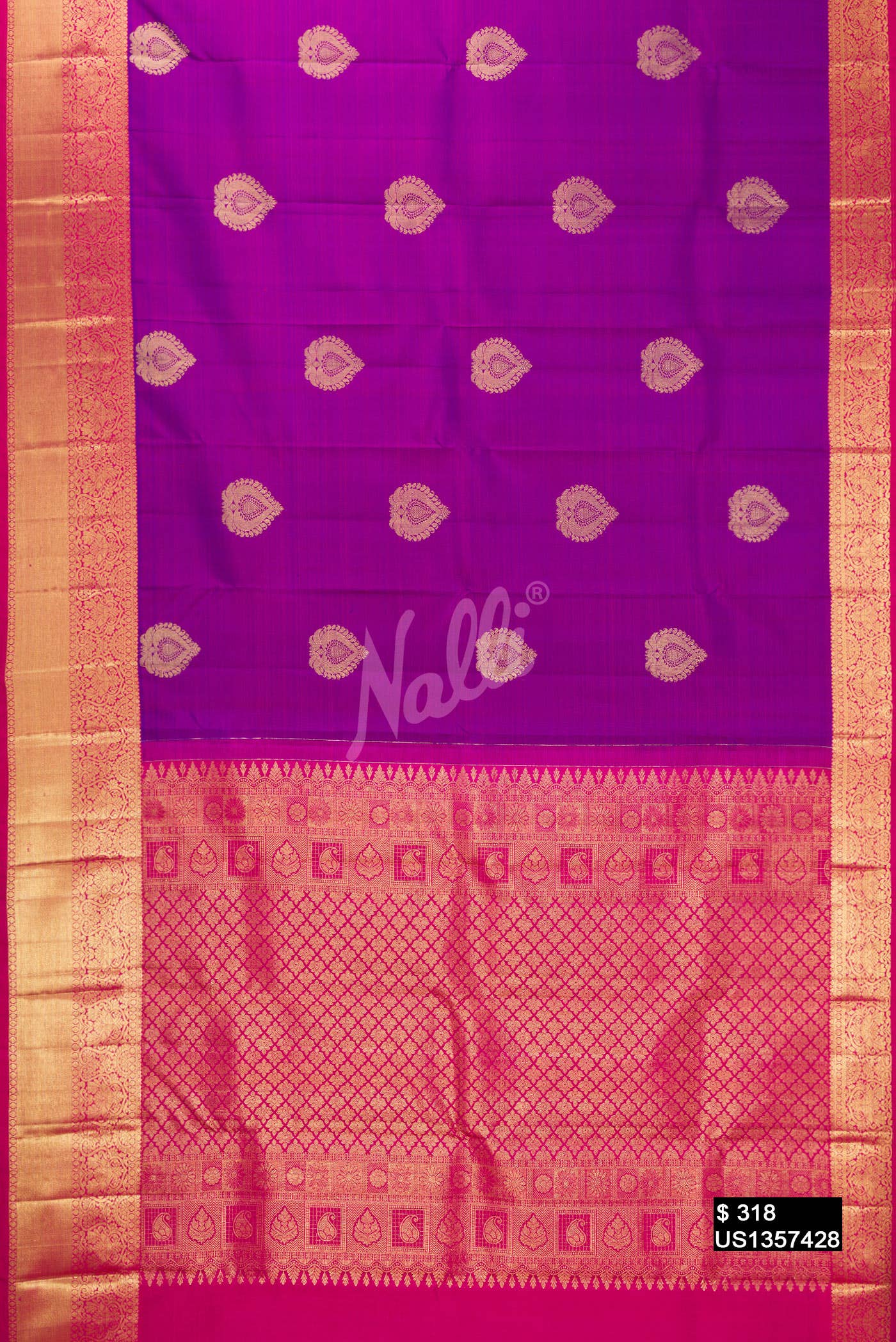 Purple Kanchipuram Silk Saree