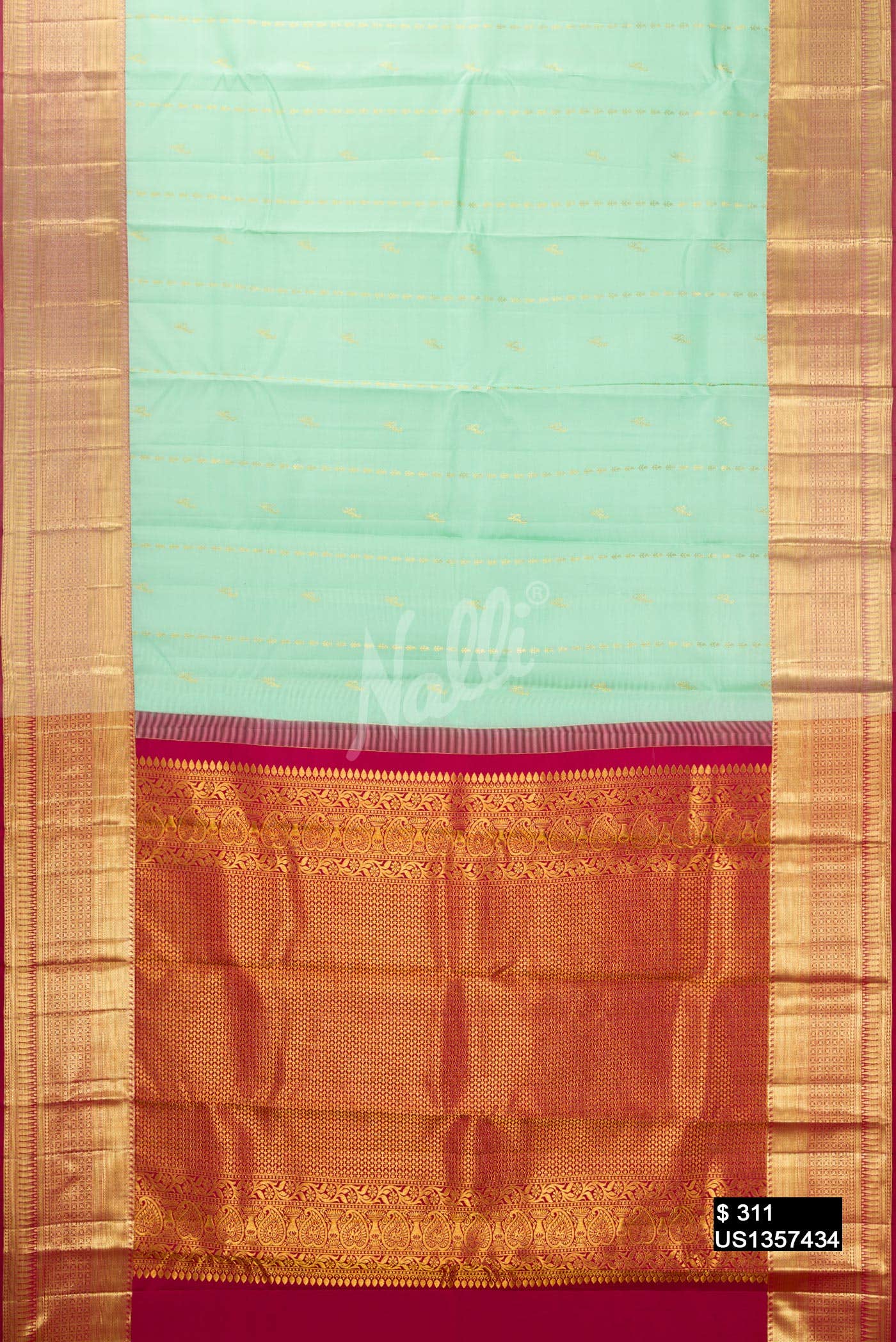 Light Green Kanchipuram Silk Saree