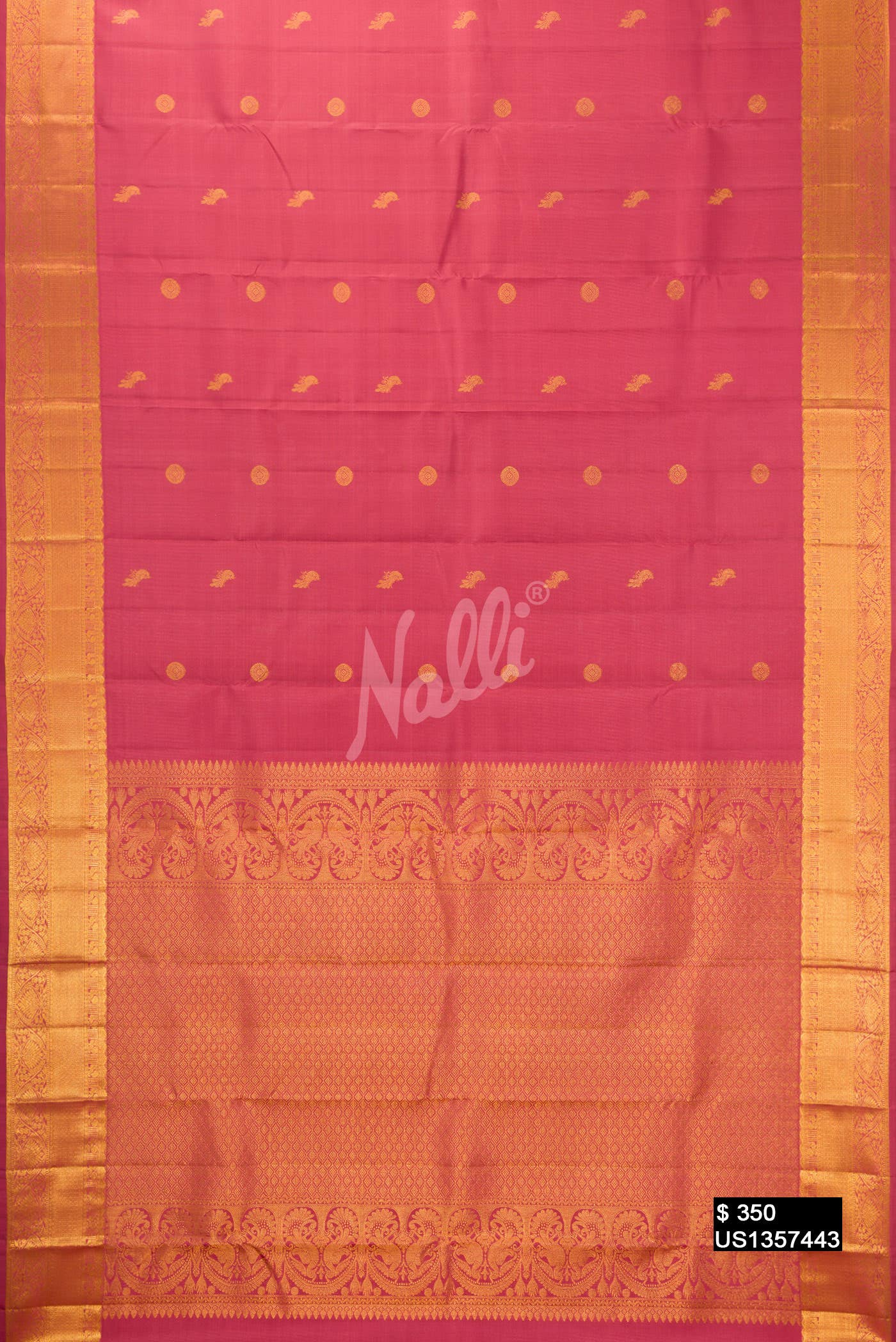Rose Pink Kanchipuram Silk Saree