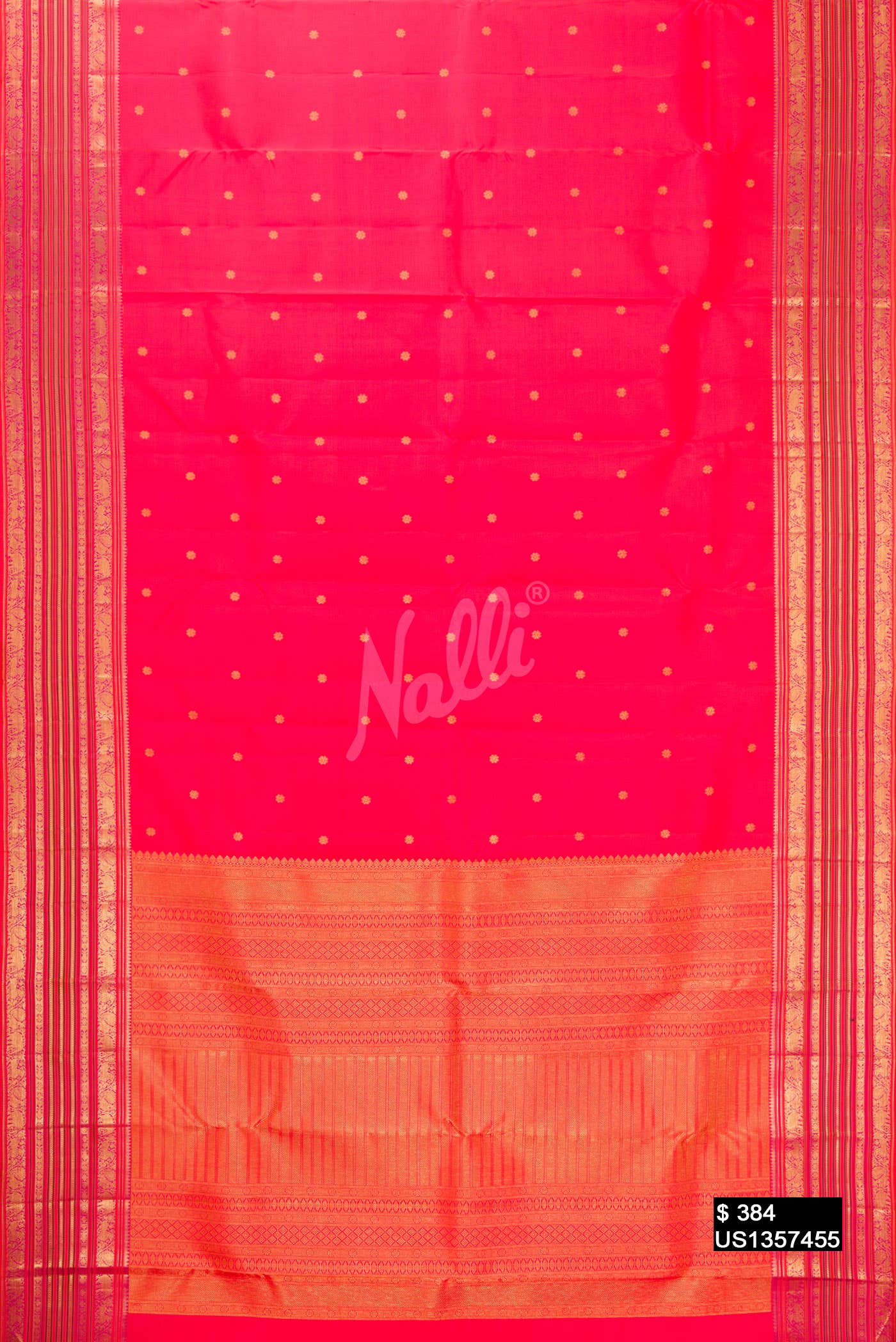 Dark Pink Kanchipuram Silk Saree