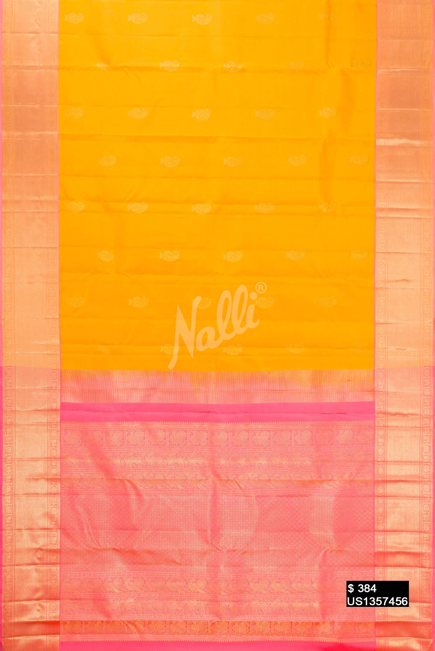 Yellow Kanchipuram Silk Saree