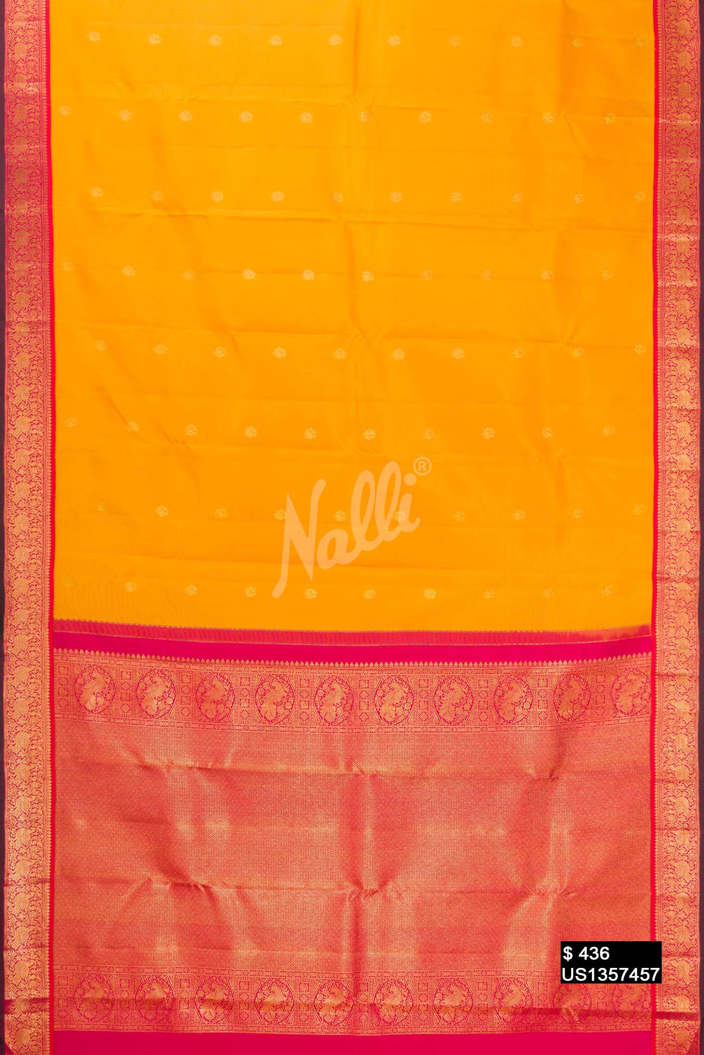 Mustard Kanchipuram Silk Saree