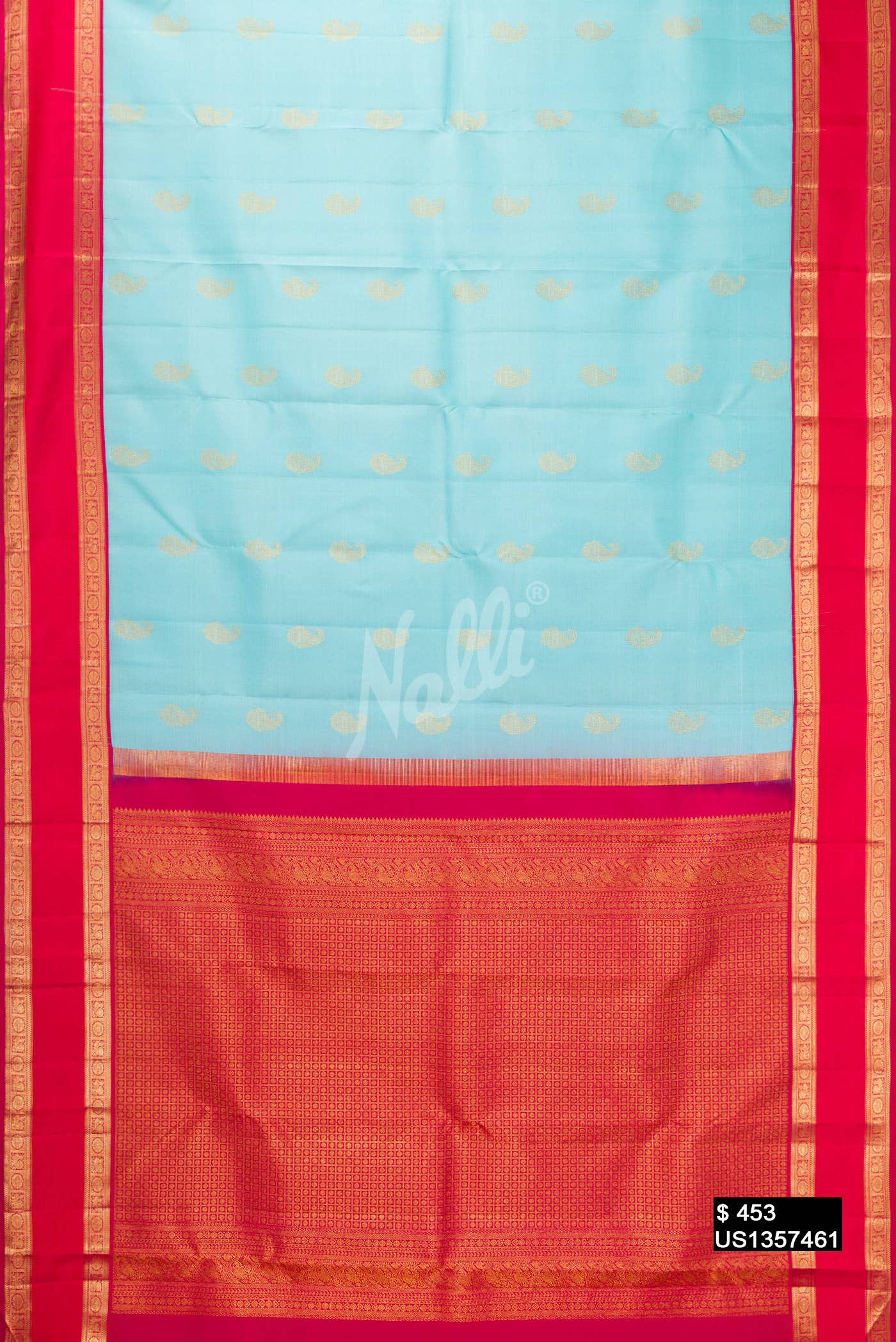 Light Blue Kanchipuram Silk Saree