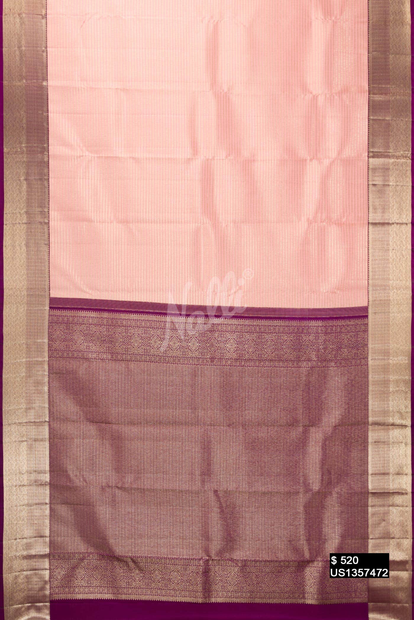 Rose Gold Kanchipuram Silk Saree