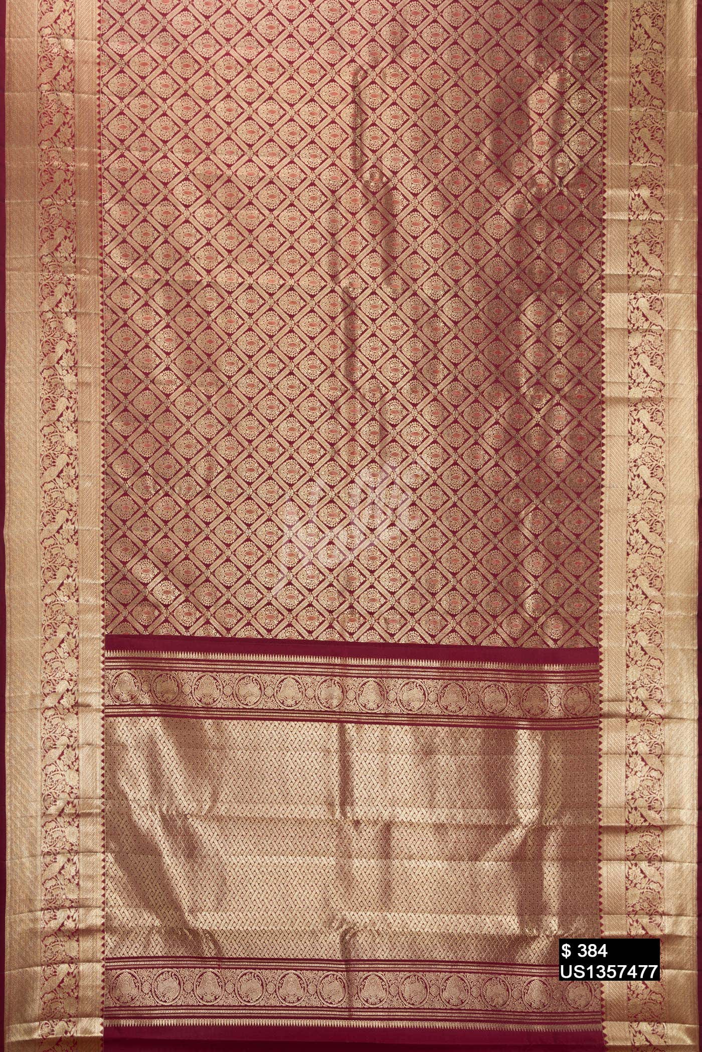 Maroon Kanchipuram Silk Saree