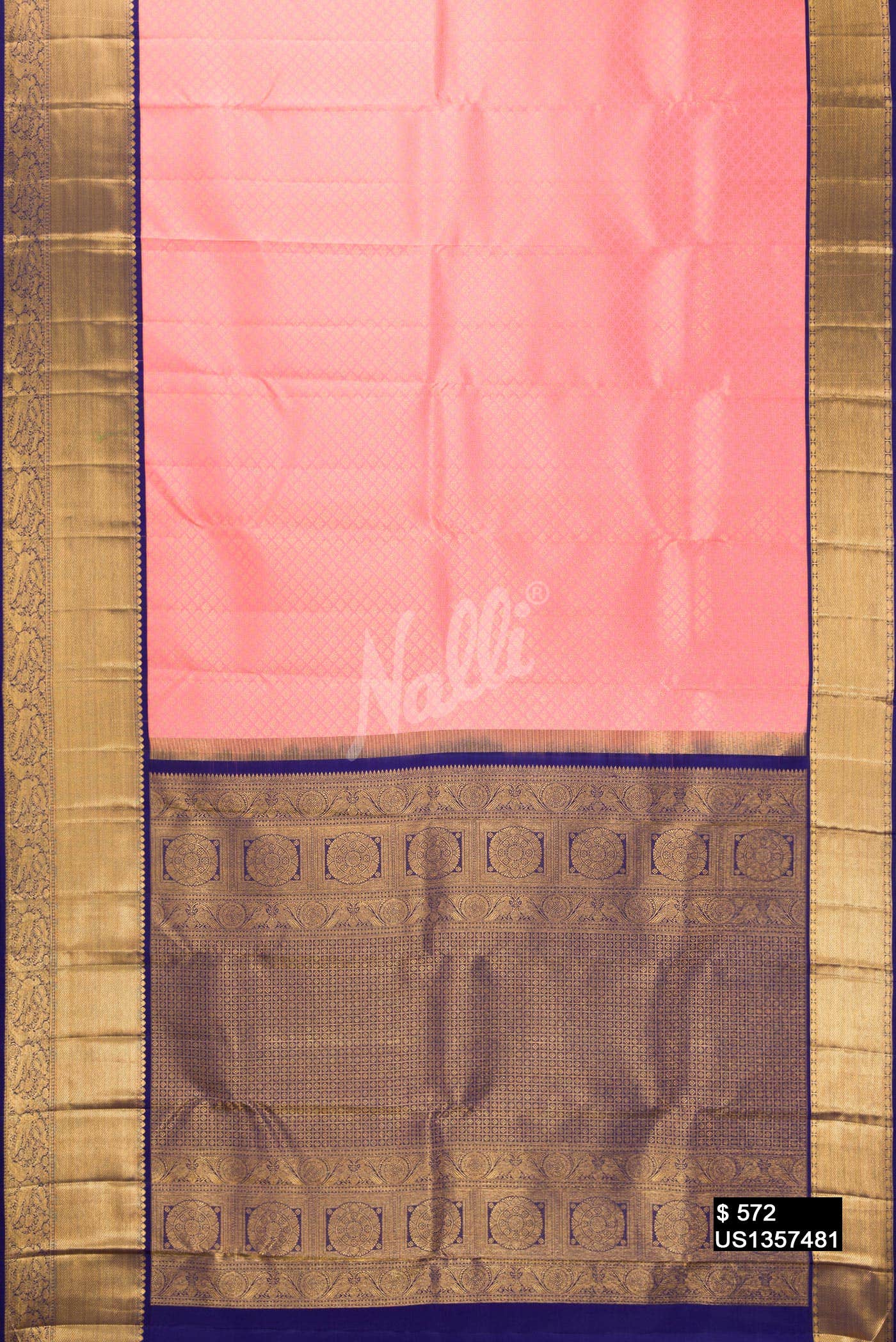 Pink Kanchipuram Silk Saree