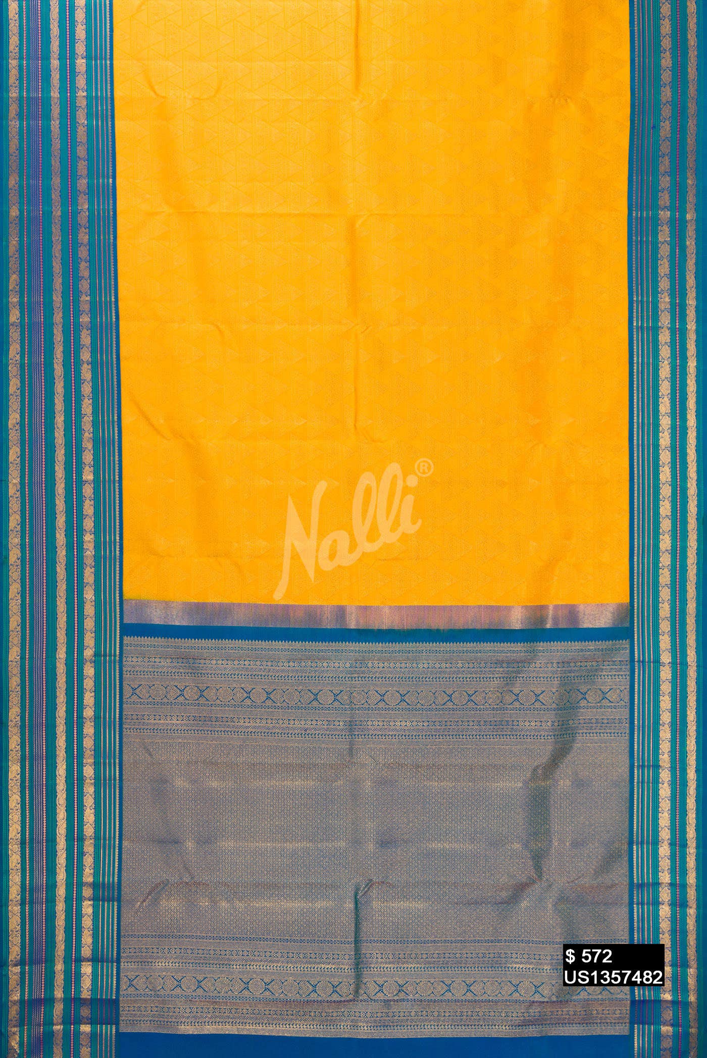 Mustard Kanchipuram Silk Saree